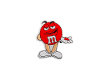 Red M & M Embroidered Patch