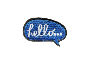 Hello' Speech Bubble Mini Embroidered Patch