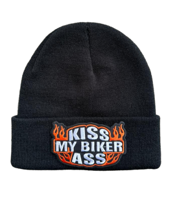 Kiss My Biker Ass Beanie with Embroidered Logo
