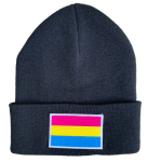 Pansexual Flag Beanie with Embroidered Logo - LGBTQ Pride