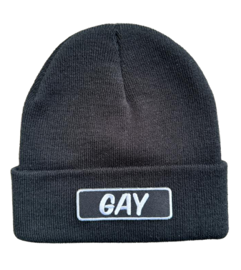 Gay Beanie with Biker Style Patch