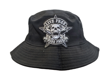 Live Free Ride Free Biker Bucket Hat with Embroidered Logo
