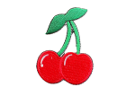 Embroidered Cherries Patch - Rockabilly