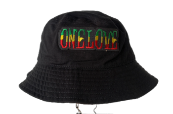 One Love Rasta Reggae Bucket Hat with Embroidered Logo