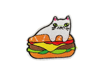 Burger Cat Embroidered Patch