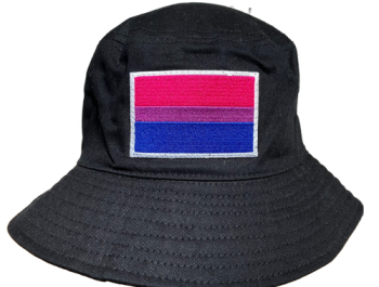 Bisexual Flag Bucket Hat with Embroidered Logo - LGBTQ Pride