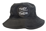 THEY/THEM Pronoun Bucket Hat with Embroidered Logo