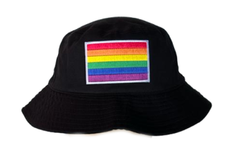 Pride Rainbow Bucket Hat with Embroidered Logo - LGBTQ Pride