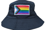 Progress Pride Flag Bucket Hat with Embroidered Logo - LGBTQ Pride