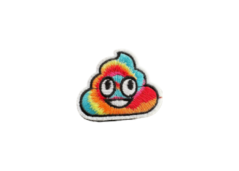 TieDye Poo Emoji Embroidered Patch