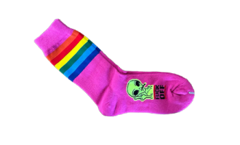 Rainbow Pride Socks - Alien Saying F*ck Off!