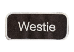 Westie' Biker Iron On Embroidered Patch