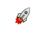 Space Rocket Embroidered Patch
