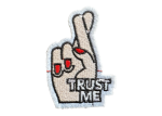 Trust Me' Crossed Fingers Embroidered Patch