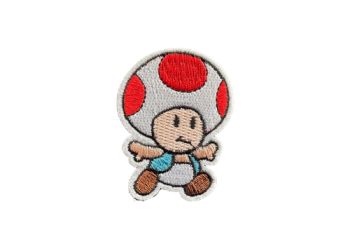 Super Mario - Red Mushroom Toad Embroidered Patch