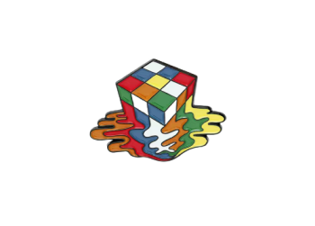 Rubix Cube Melting Enamel Pin / Badge