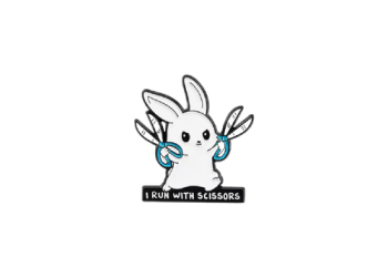 I Run With Scissors Enamel Pin / Badge
