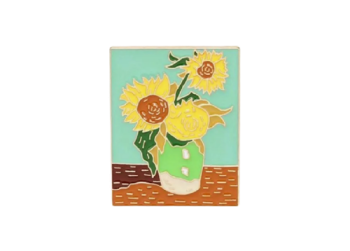 Van Gogh Three Sunflowers Enamel Pin / Badge