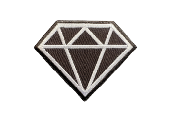Diamond Embroidered Patch - Black