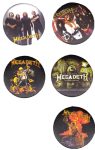Megadeth Badge Button Set  #1- 5 badges!