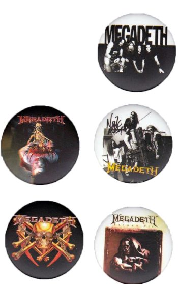 Megadeth Badge Button Set  #2 - 5 badges!