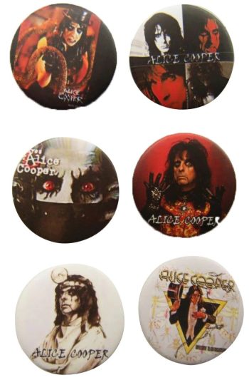 Alice Cooper Badge / Button Set - 6 badges!