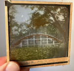 Antique Magic Lantern Glass Slide, Sumiyoshi Bridge at Osaka