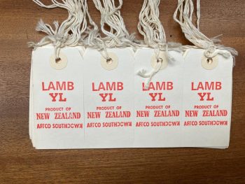 Vintage NZ Meat Butchers Paper Tags - White
