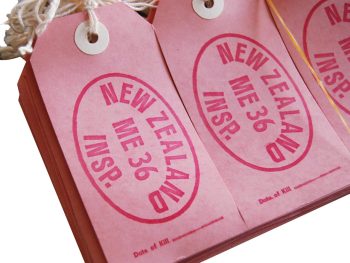 Vintage NZ Meat Butchers Paper Tag - Pink