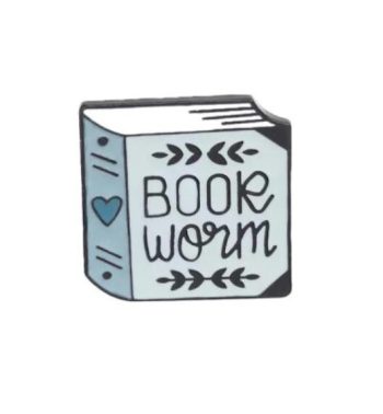 Book Worm Enamel Pin / Badge