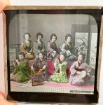 Antique Magic Lantern Glass Slide, Japanese Geisha Group