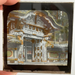 Antique Magic Lantern Glass Slide,  Japanese Temple