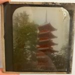 Antique Magic Lantern Glass Slide - Pagoda 
