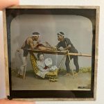 Antique Magic Lantern Glass Slide - Geisha in Litter 