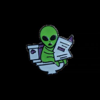 Alien on the Toilet Enamel Pin / Badge