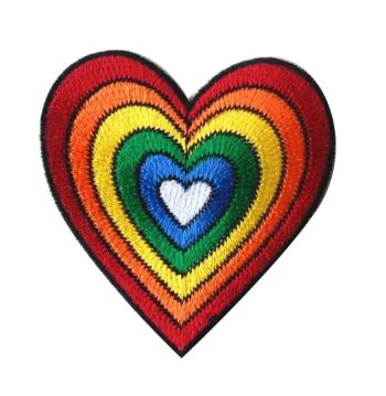 Rainbow / Gay Heart Embroidered Patch #2