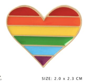 Rainbow Pride Heart Enamel Pin / Badge