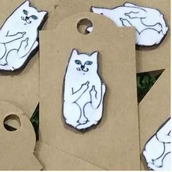 Flipping Cat Enamel Pin / Badge