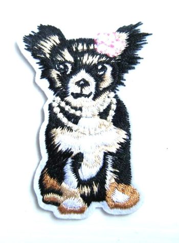 Puppy with Necklace Embroidered Patch