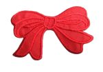 Red Bow Embroidered Patch