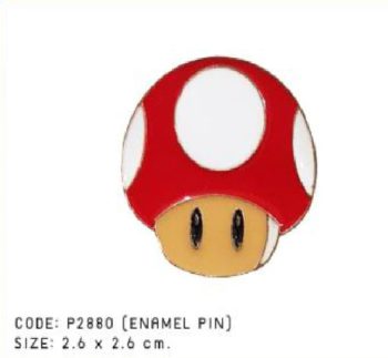 Super Mushroom - Super Mario Brothers Enamel Pin / Badge