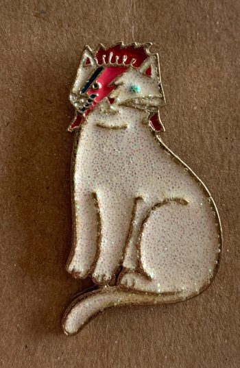 David Bowie Cat Enamel Pin / Badge