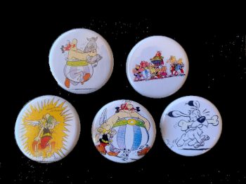 Asterix Badge / Button Set - 5 badges!