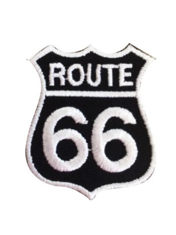 Route 66 Embroidered Patch - Black