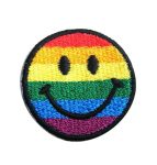 Rainbow Smiley Face Embroidered Patch - Mini