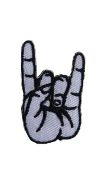 Rock N Roll Horns Embroidered Mini Patch