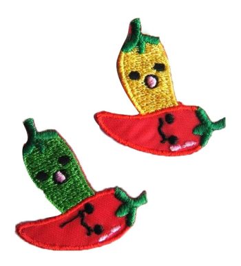 Hot Chillies Embroidered Mini Patch x2