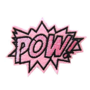 Pow! Embroidered Patch - Pink