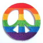 Rainbow Peace Sign Embroidered Patch