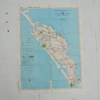 Large Vintage Map of North Auckland - m11